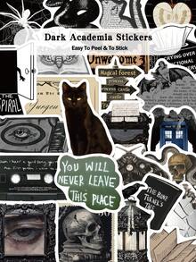 50pcs Dark Academia Stickers For Laptops, Skateboards, Guitars, Helmets, Holiday Parties, Classroom Diy Decorations, And As Holiday Gifts For Good Friends. - A - View 10