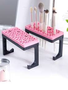 1pc Makeup Brush Drying Rack With Detachable Base, Multi-Hole Makeup Tool Storage Display Organizer For Vanity - Multicolor - View 7