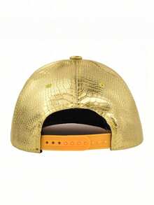 1 Men's Dollar Metal Label Leather Flat Brim Hip Hop Hat Party Personality Spring Autumn Trucker Hat Large Head Circumference Street Baseball Cap - Multicolor - View 3