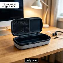 Fgvde Hard Shell Accessory Storage Bag, With Independent Mesh Pocket, Spacious Interior, Can Store Batteries, Earphones And Digital Cables, Linen Fabric, Suitable For Gaming Desk, Office And Travel, Only Includes Storage Bag, Does Not Include Other Accessories - View 9
