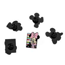 Disney Cute Creative Minnie & Mickey Mouse Cartoon Character Metal Brooch Badge Pin Accessory For Clothes Bags Funny Metal Badge Ornament - Multicolor - View 6