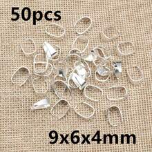 50pcs Small Pendant Clips Pinch Bail Clasps Buckle Charm Necklace Hook Connector For DIY Jewelry Making Cameo Tray - U Shape - View 12