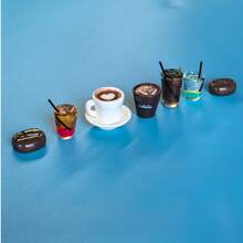 1/3/7pcs Mini Coffee Cup Car Ornament, American Healing Style Beverage Decor, Resin Decorative Item, Dashboard, Rearview Mirror Ornament, Desktop Small Decor, Car Interior Healing Decor, Car Accessories - Coffee Drinks - View 13
