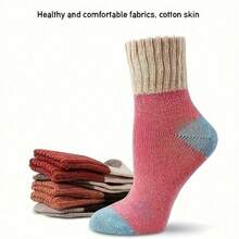 5/10 Pairs Seasonal Fuzzy Socks - Fashionable Mid-Calf Striped Pattern, Made Of Luxurious Soft Warm Fabric, Perfect For Winter And Cold Weather, Unisex Versatile Design That Easily Matches Any Outfit - Multicolor - View 7