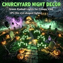 LED Halloween Spooky Eyeball Solar Lights, Firefly‑Flickering Landscape Decorative Lights For Gardens And Yards, Solar‑Powered Outdoor Pathway Lights, Built‑In Nickel Batteries, Fixed Photovoltaic Modules - Eye Light - View 2