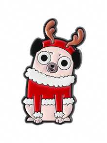 1 Pc/3pcs Cute Cartoon Christmas Dog Pattern Brooch, Fun Metal Enamel Pin, Creative Decorative Lapel Pin For Backpack, Christmas Gift - Multicolor - View 10