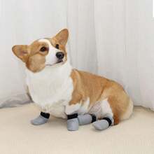 4pcs/Set Pet Shoe Covers Socks Comfortable Breathable Mesh Fabric Cat Dog Shoes Injection Prevention Scratch-Proof Protective Foot Covers Wear-Resistant Anti-Scratch Cat Shoe Covers Pet Dog Socks - Multicolor - View 9