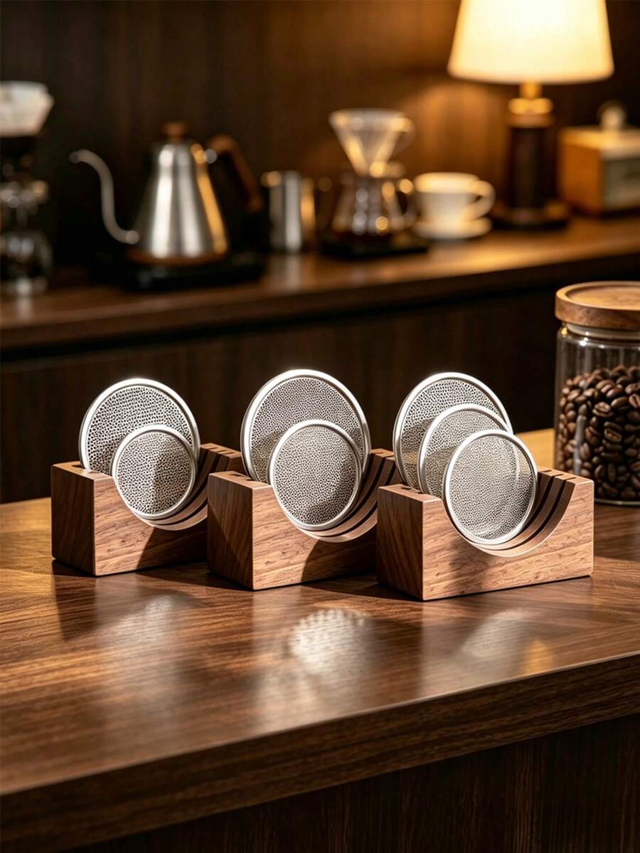 1PC Coffee Distribution Screen Storage Rack Espresso Machine Secondary Distribution Screen Holder Multi-Slot Draining Stand Coffee Filter Plate Desktop Storage Base Coffee Accessories - Multicolor - View 1
