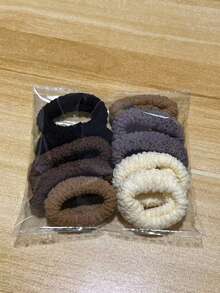 10pcs Mixed Color Multifunctional Thick High Elasticity Elegant Minimalist Durable Non-Damaging Hair Ties (Random Color) - Multicolor - View 6