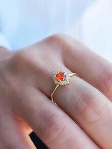 QIUCHU 1pc S925 Sterling Silver Starry Sky Ring For Women, Elegant Versatile Design, Fully Pave Sparkling Rhinestone Ring, Commute Personalized Niche Pinky Ring, Suitable For Daily Wear, Dates, Parties, Also An Excellent Holiday Gift, Silver Net Weight: 1.75g - Gold - View 4