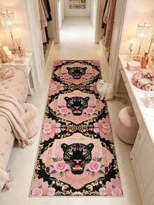 1 buah Keset Motif Mawar & Kepala Harimau, Hadiah Natal, Keset, Karpet Kecil, Keset Selamat Datang, Karpet, Alas Lantai, Keset Luar Ruangan, Karpet Dapur, Dekorasi Rumah, Keset Pintu Depan, Karpet Area, Alas Luar Ruangan - MultiWarna - View 2