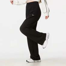 Nike Women's Lace-Up Solid Color Minimalist Casual Pants - Black - View 3