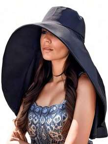 1pc Women's Summer Sun Hat, Breathable Fashionable Portable, Full Sun Protection, Suitable For Travel, Cycling, Hiking, Fishing, Etc. - Multicolor - View 3