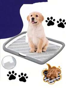 Multi‑Color Large Grid Dog Toilet With Training Induction Post, Anti‑Splash Easy‑To‑Clean Pet Potty For Small Medium Large Dogs Indoor House Training - Grey - View 3