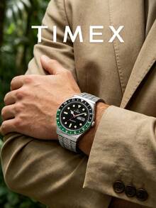 Timex Men's Quartz Watch, Sports Style, Round Dial, Stainless Steel Expandable Band, Date Display, Casual & Dress Watch, Daily Wear, Holiday Gift, Suitable For Men - Silver - View 2