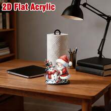 1pc Kitchen Paper Towel Holder Santa Claus & Snowman Pattern Home Desktop Restaurant Creative Decorative Storage Rack Multi-Function Fits Standard Paper Towel Rolls Plastic Paper Towel Holder Without Paper Towels - Multicolor - View 4