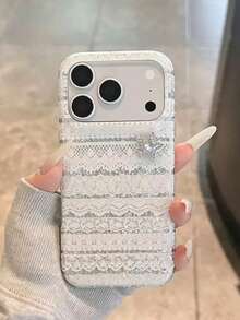 Autumn/Winter Ins Premium Fair Isle Rhinestone Star Design Phone Case Compatible With Iphone 18 Pro Max, 17 Pro, 16, 15 Pro, New Women's Fashion Korean Style Shockproof Protective Cover - Multicolor - View 1