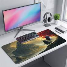 Dark Spire Castle Knight Holding Sword Back Pattern Extra Long Gaming Mouse Pad And Desk Mat Set, Non-Slip Durable Rubber Base, Smooth Surface Suitable For Computer Laptop Office Home, Abstract Art Decor, Back To School Supplies - A - View 4