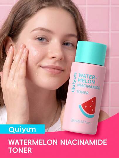 LAIKOU 1 Paquete Tónico Refrescante y Aclarador de Sandía con Niacinamida, 20ml Esencia Facial Hidratante que Minimiza los Poros, Loción Facial Calmante, Para Piel Opaca y Grasa, Piel de Cristal Frutal, Producto de Cuidado Facial Diario