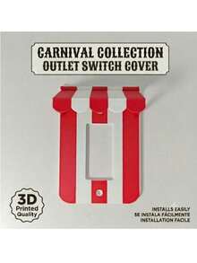 1pc Carnival American Style Wall Switch Decorative Cover Plate, Wall Decor, With White Screws, Holiday Theme Switch Cover, Creative 3D Switch Panel, Decorative Light Switch Cover, Socket Cover, Socket Protector, Lampshade, Home Accessories, Christmas Home Decor Christmas Decor Home - General Purpose - View 13
