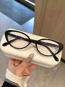 1/2/3/4pcs | Exquisite Popular New Cat Eye Portable Plastic Frame Women Transparent Clear Lens Glasses, Suitable For Outdoor, Party, Street Style Decoration - Clear - View 9