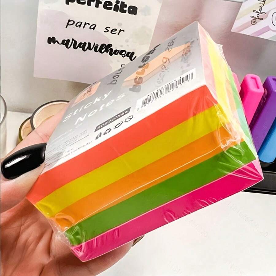 Neon Colorful Sticky Notes, 2.99 X 2.99 Inches, 400 Sheets, Office Daily Essentials, 5 Colors Sticky Notes - one-size - View 1