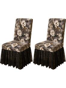 1pc Solid Color Milk Silk High Back Lace Mesh Banquet Wedding Chair Cover, Romantic Modern Elastic Dust-Proof Anti-Slip All-Season Universal Suitable For Living Room Dining Room Home Chair Decoration Cover - Multicolor - View 11
