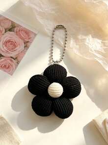 1pc Makeup Bag DIY Pendant, Fashion Flower Keychain Charm, Handmade DIY Flower Pendant, Five Petal Design, DIY Jewelry Charm Suitable For Makeup Bag, Keychain, Pencil Case, Etc. - Multicolor - View 2
