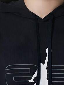 Nike New Men's Sports Knit Breathable Hooded Pullover Sweatshirt - Black - View 4