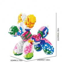 1 Set 1000pcs Colorful Contrast Butterfly Dog Building Blocks, Cute Cartoon Puppy DIY Handmade Assembly Toy, Healing Home Desktop Collectible Decor, For Teens And Adults 14+ Only - Multicolor - View 5