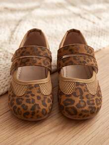 女童瑪麗珍平底鞋，附網紗蝴蝶結，適合3~12歲，校園派對理想選擇，甜美少女風 - 棕色 - 查看 2