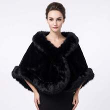 Women's Faux Fur Shawl, Suitable For Evening Gown, Faux Fur Short Cape Scarf, Suitable For Wedding_Party_Performance - Multicolor - View 13