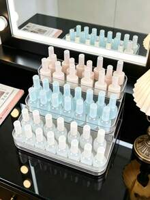 1pc Tiered Nail Polish Storage Rack, Transparent Multi-Layer Display Stand, Thickened & Durable, Suitable For Nail Polish, Essential Oils, Perfume Samples, Makeup Bottles, Vanity Desktop Organizer - Clear - View 4