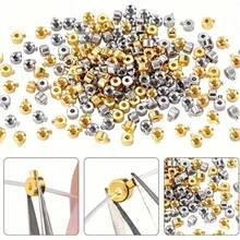 20/50pcs Copper Crimp Beads Spacer Beads End Caps/Bead Caps Terminal Accessories, Suitable For Handmade Bracelets, Necklaces, Earrings, Keychains, Anklets And Other Jewelry Making, Can Be Used As Decorative Crimping Beads In Jewelry Crafting - Cylindrical - View 4