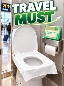 Travel Toilet Seat Portable Toilet Seat Cover Airplane Road Trips Outdoor Beach Cruise Camping Hotel Back To School Travel Essentials Accessories - White - View 4
