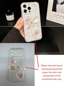 Cute Epoxy Resin 3D Butterfly Heart Phone Case, Compatible With Iphone 17/16/15/14/13/12 Pro Max Plus/11, Luxury Cute Lens Protection Back Cover - White - View 4