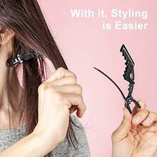 5 /10 Pcs Multifunctional Hair Styling Clips, Divided And Segmented Perimeters For Perming And Coloring, Crocodile Clips, Long-Mouth Clips, Beak-Shaped Clips, Fringe Hair Clips, Hair Accessories. Hair Coloring And Perming Beauty Tools. - Multicolor - View 5