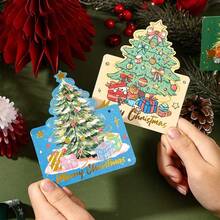 1/3/5set Christmas Greeting Cards Set, Cute Christmas Tree Designs, Colorful Holiday Greeting Cards For Friends Family, Merry Christmas Wishes, Festive Party Gifts & Holiday Decorations - Multiple Styles - View 5