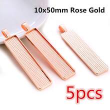 5pcs Rectangle Pendant Cabochon Blank Base Setting Bezel Tray 10x50mm/10X25mm/25x50mm Inner Size Alloy DIY Jewelry Making Accessories - Rectangular Base - View 9