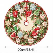 1件裝手套雪花襪子薑餅人餅乾圖案聖誕樹裙，優雅配色節日裝飾，5種尺寸，中性款節日禮物，適合居家與派對聖誕家居裝飾 - 手套雪花襪造型薑餅餅乾 - 查看 13