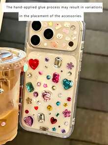 Casing Ponsel Kreatif dari Resin Epoksi Dopamin dengan Hiasan Berlian Imitasi Mengkilap, Kompatibel dengan iPhone 18 Pro Max 18 Pro 17 Pro Max 17 Pro 17 16 Pro Max 16 Pro 16 15 Pro Max 15 Pro 14 Pro Max 14 Pro 13, Gaya Seni Y2K dengan Penutup Belakang Transparan Berkilau - Clear - View 7