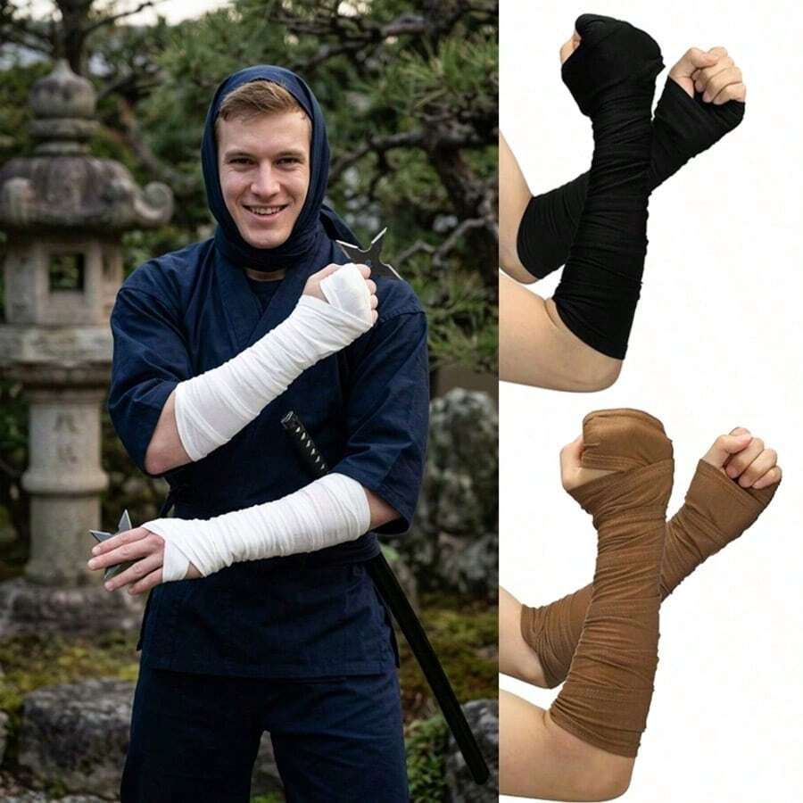 Medieval Hand Wraps Renaissance Bracers LARP, Cosplay, Halloween Costume Accessories, Historical Reenactment Gear - A - View 1