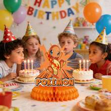 1pc/9pcs Cartoon Anime Honeycomb Tabletop Decoration, Printed With Classic Cartoon Anime Character Patterns Style Decor (Balloons Not Included). Exquisite Table Centerpiece Is An Ideal Choice For Fan Gatherings, Themed Parties, Suitable For Photography Props And Fan Collectibles. Elegant Gift For Fans And Anime Lovers - View 2