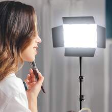 10-Inch LED Fill Light Kit Featuring 3 Lighting Modes And 12 Brightness Levels; Includes An Adjustable-Height Tripod-Suitable For Studio Lighting And Professional Photography/Videography Fill Lighting. - Black - View 3