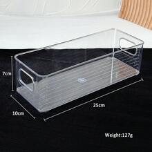 1pc Transparent Cosmetic Storage Box, Clear Makeup Organizer Suitable For Home, Bedroom, Bathroom, Vanity And Desk, Travel Accessory Gift Box, Perfect As Gift For Family And Friends, Birthday Wedding Storage, Back To School Desktop Organizer - Clear - View 10