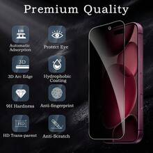 2pcs Anti-Peeping Privacy Tempered Glass Screen Protector + 2pcs Anti-Scratch Lens Protector Film Compatible With IPhone 18 Pro Max/18 Pro/18/Ultra Series - Clear - View 2