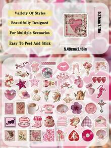 50pcs Girls Love Poem Sticker For Laptops, Skateboards, Guitars, Helmets, Holiday Parties, Classroom Diy Decorations, And As Holiday Gifts For Good Friends. - A - View 2