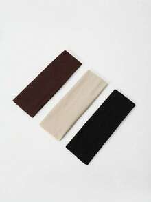 Set Of 3 Wide, Ultra-Thin Fabric Sports/Yoga Headbands, Suitable For Daily Summer Wear. - Multicolor - View 2