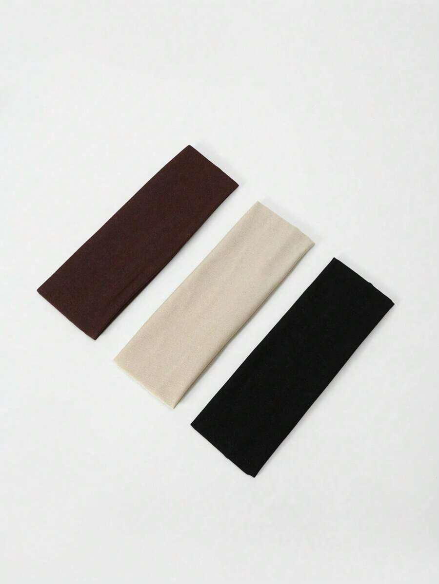 Set Of 3 Wide, Ultra-Thin Fabric Sports/Yoga Headbands, Suitable For Daily Summer Wear.