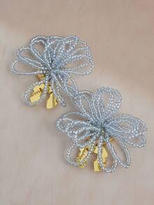 2 PCS Floral Beaded Button Covers For Shirts, Decorative Clip-On Button Cuffs & Dress Accessories For Women – Elegant Removable Metal Button Clips - A - View 12